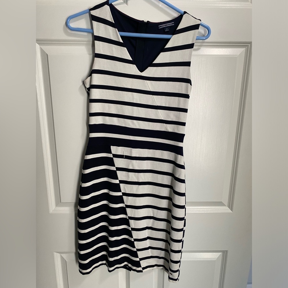 Tommy Hilfiger knit dress with asymmetrical striping